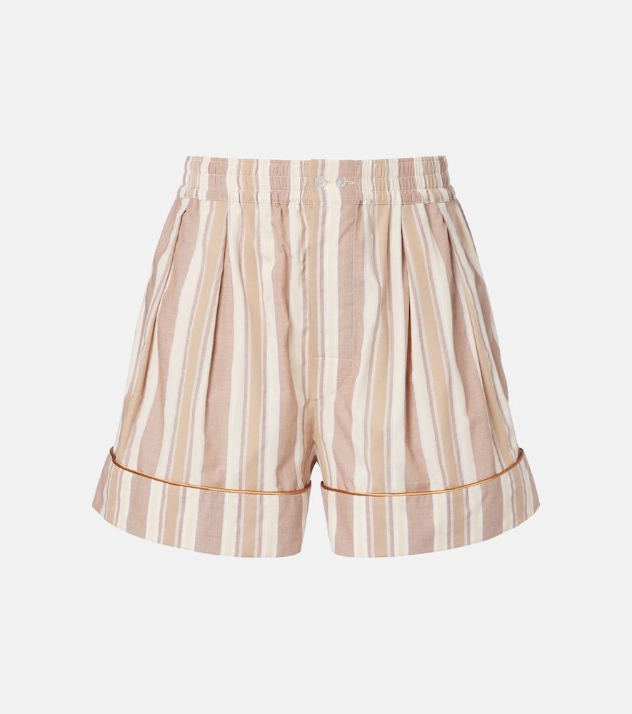 saint laurent striped cotton shorts