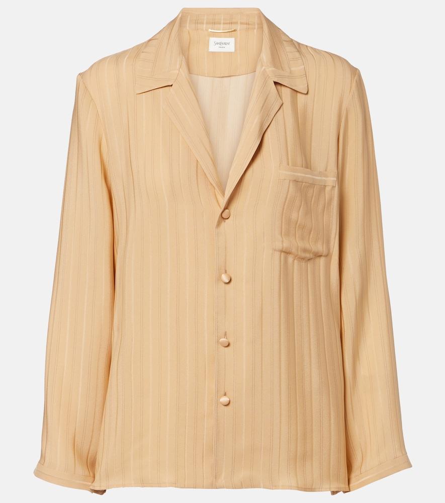 saint laurent striped silk shirt