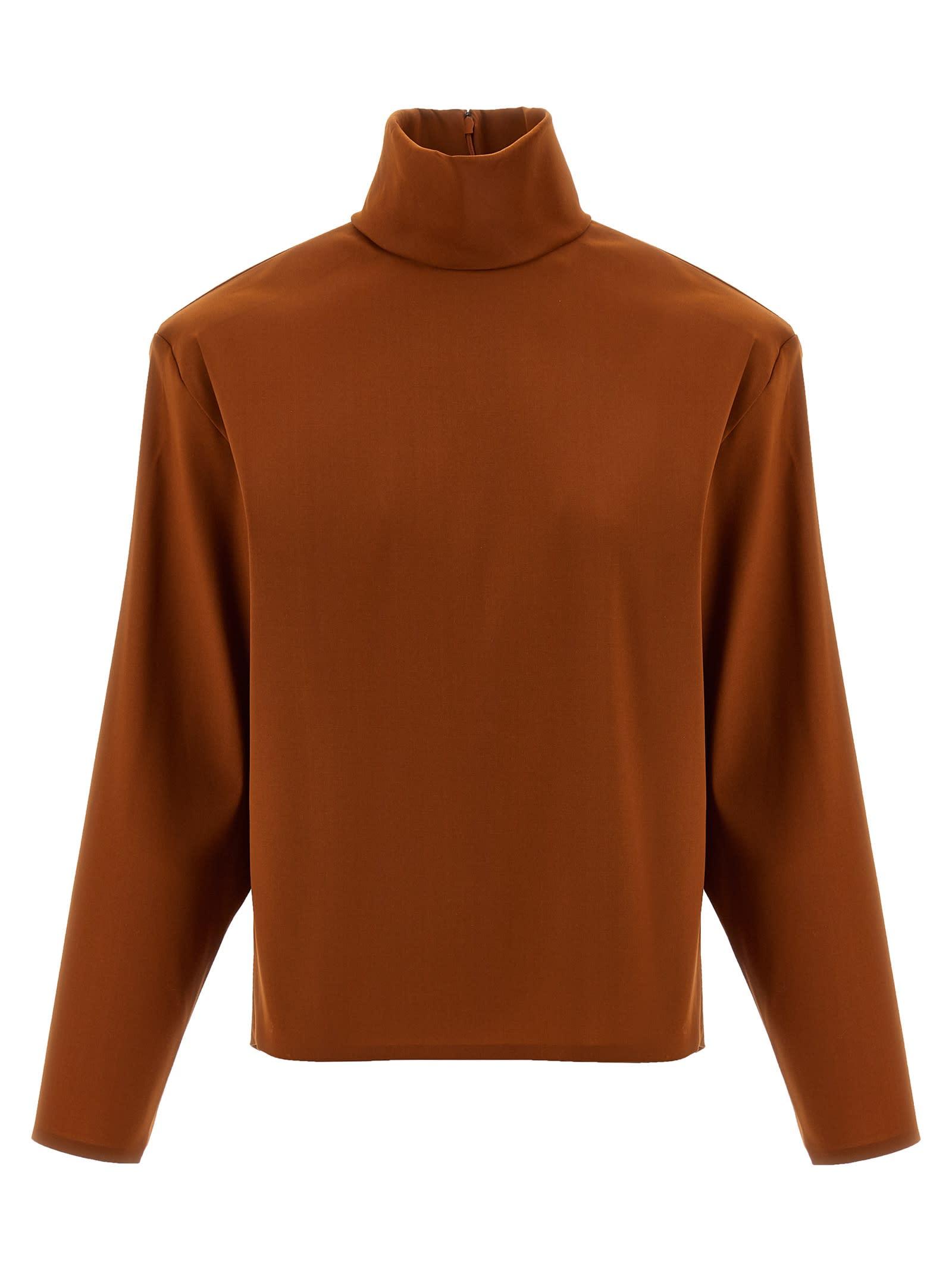 saint laurent structured shoulder sweater