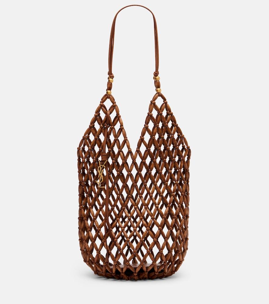 saint laurent supple beaded tote bag