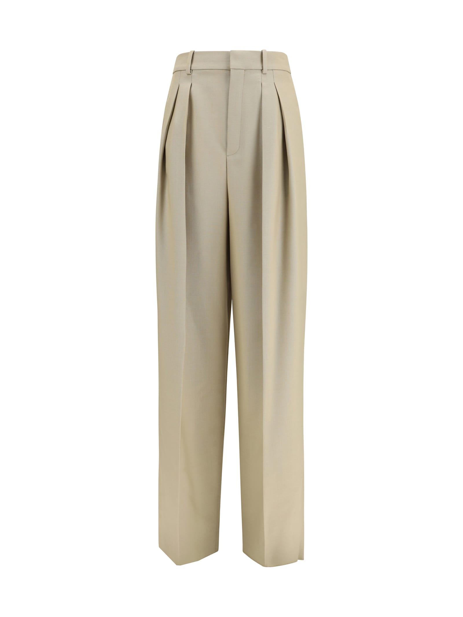 saint laurent tailored wool and silk canvas pants