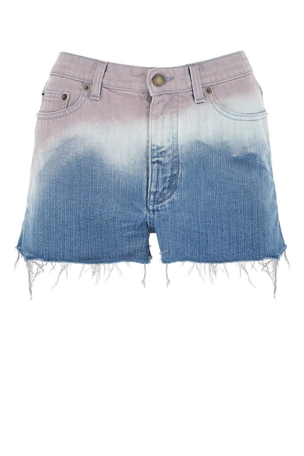saint laurent tiedye denim shorts