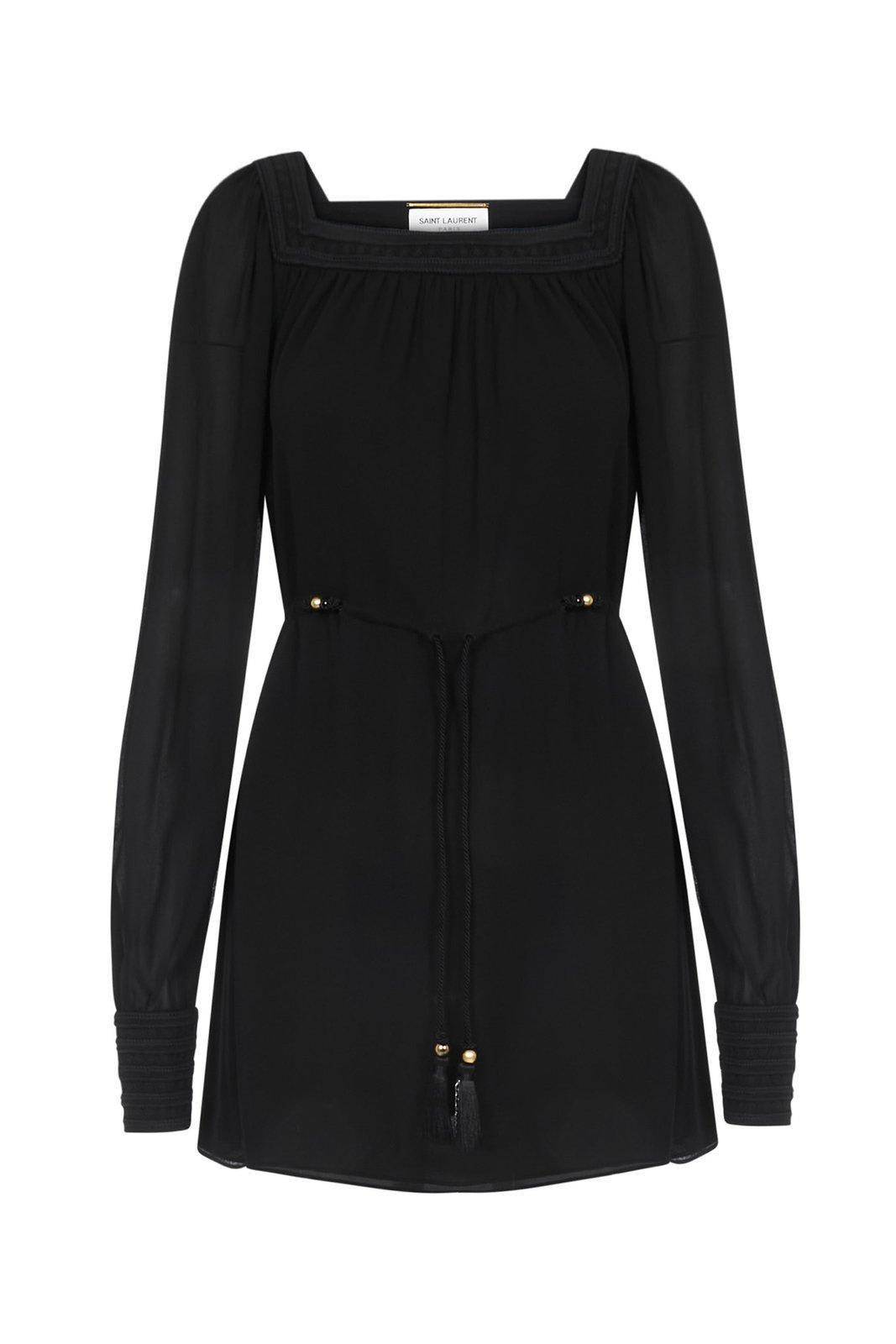 saint laurent tiewaist mini dress