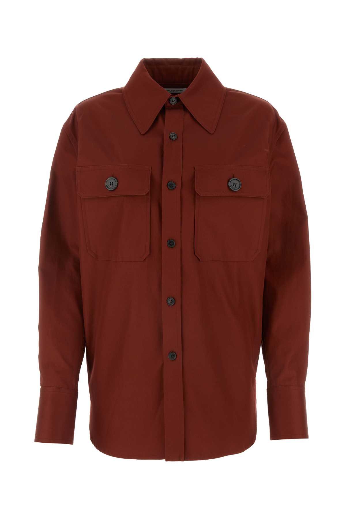 saint laurent tiziano red cotton shirt