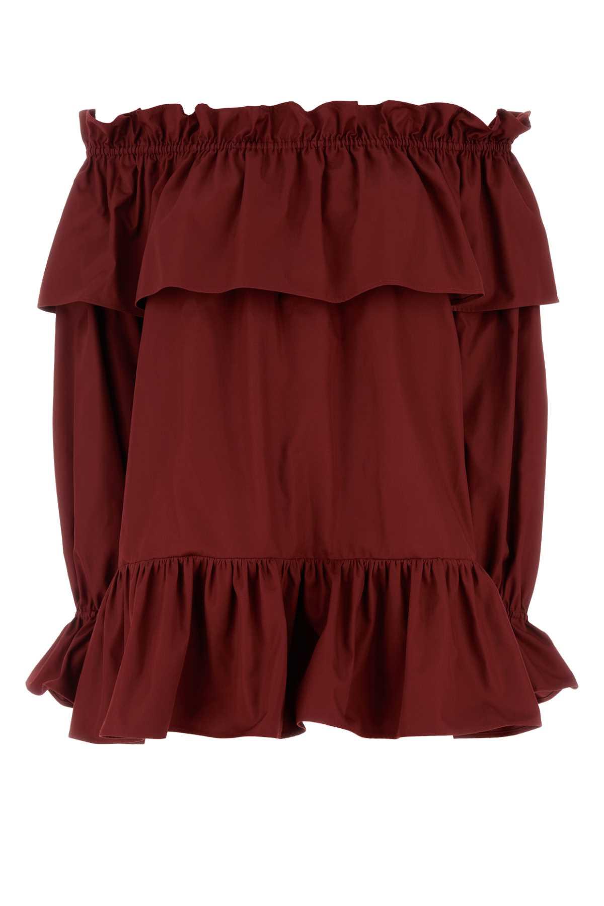 saint laurent tiziano red twill mini dress