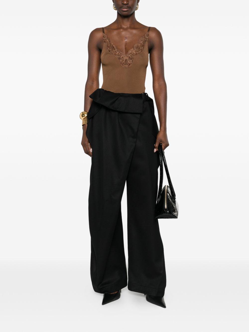 saint laurent top brown silk - women
