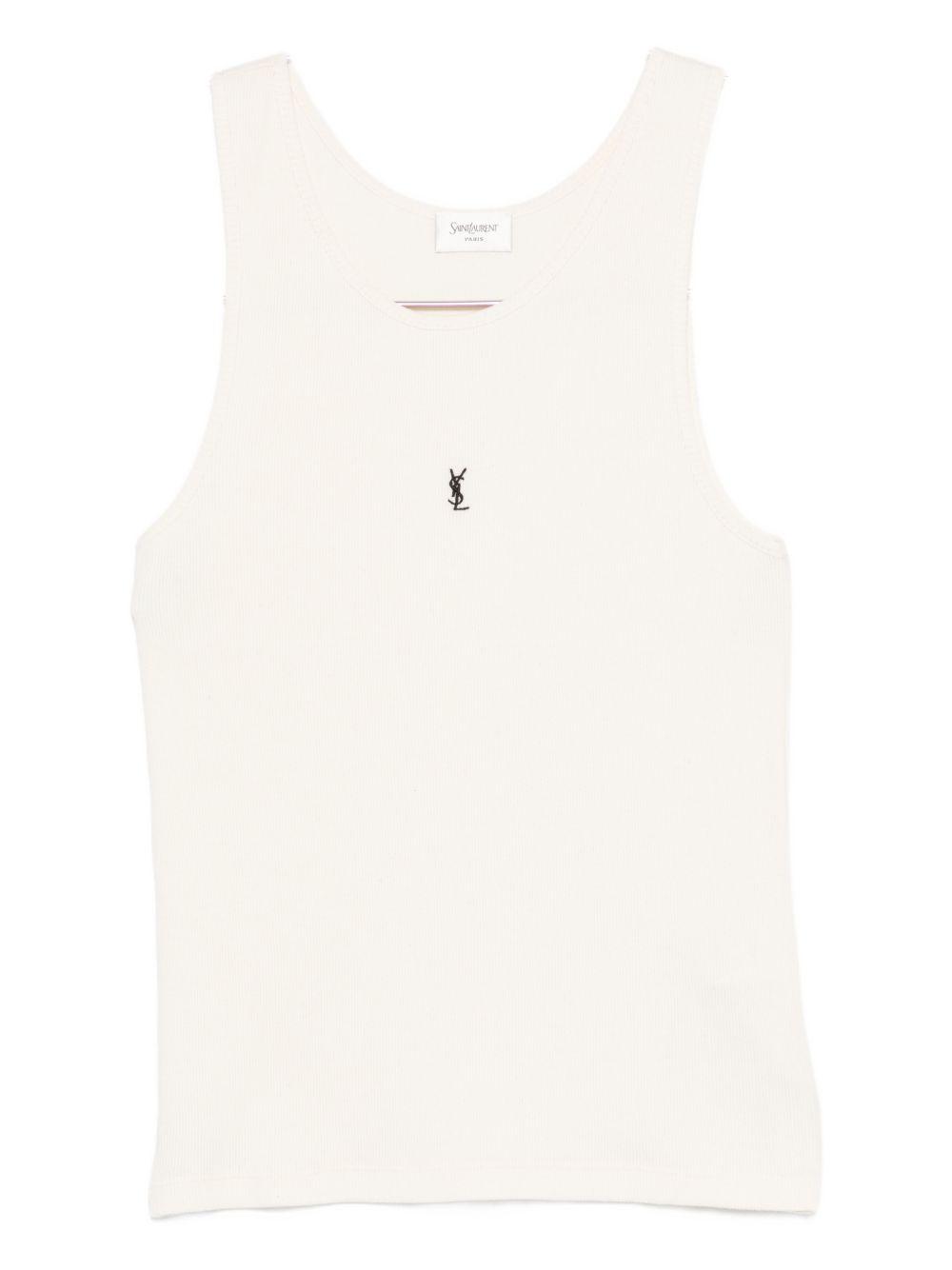 saint laurent top white cotton - women