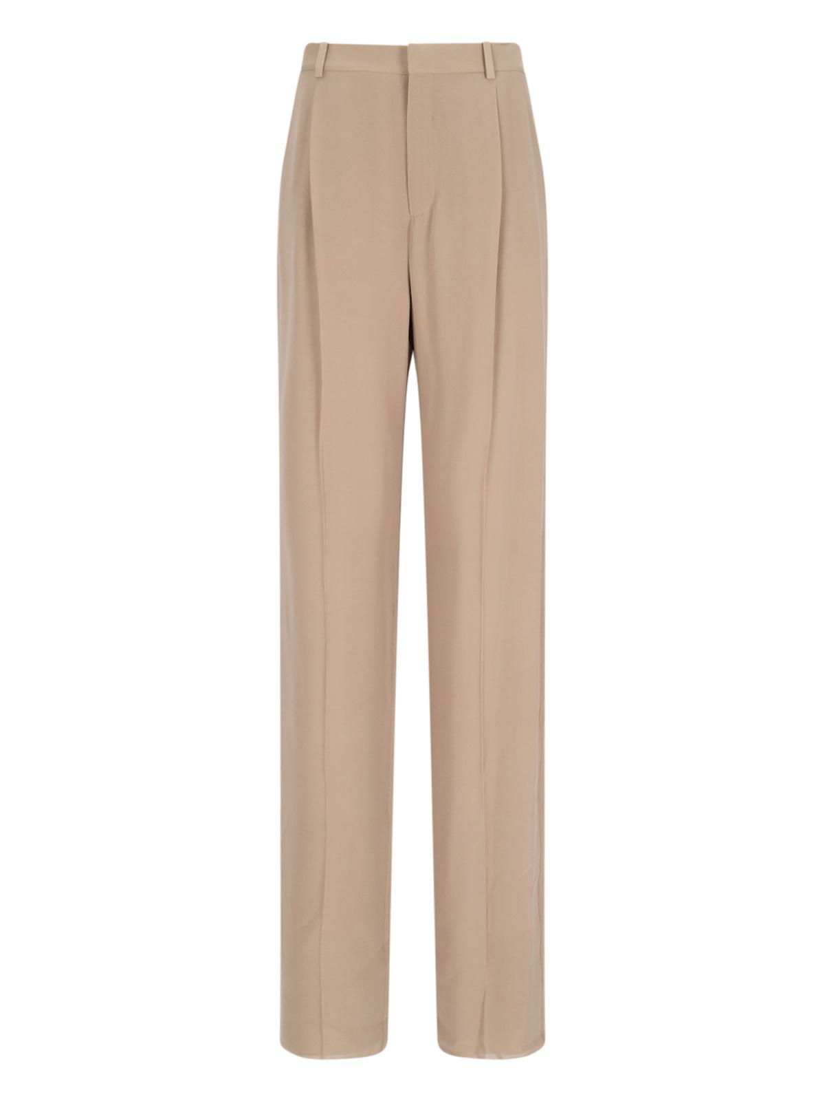 saint laurent trousers beige silk - women