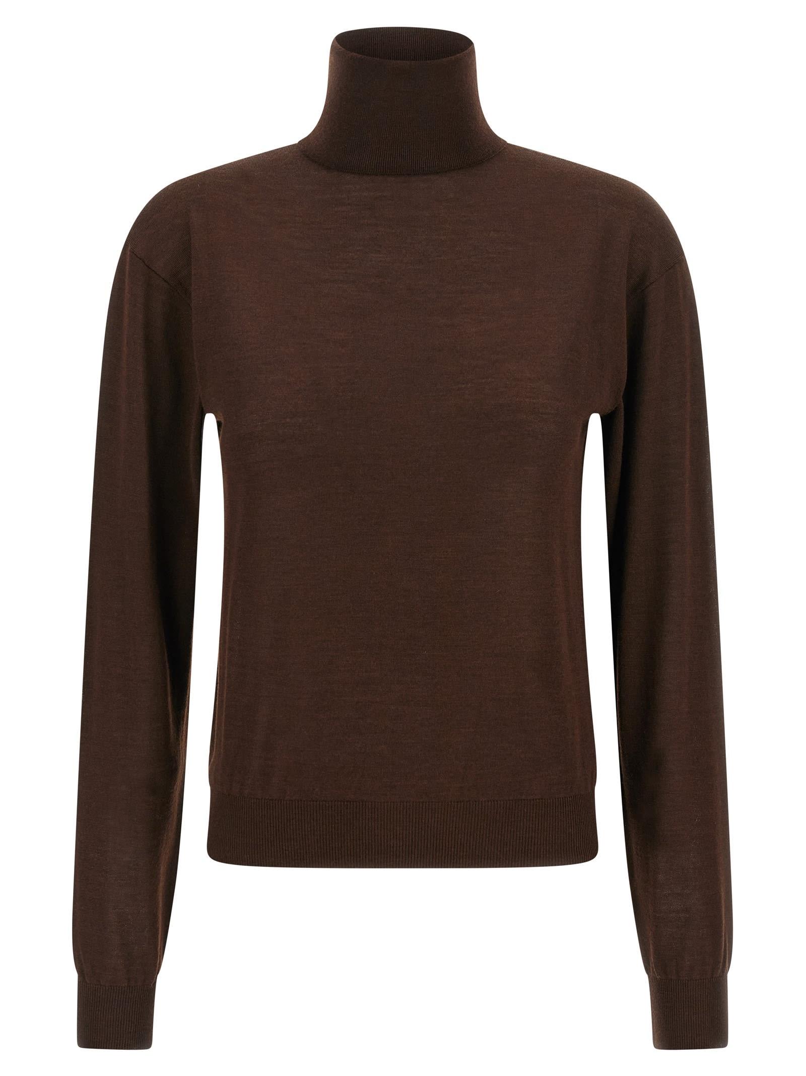 saint laurent turtleneck sweater dropped shoulders