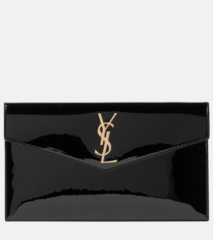 saint laurent uptown patent leather clutch