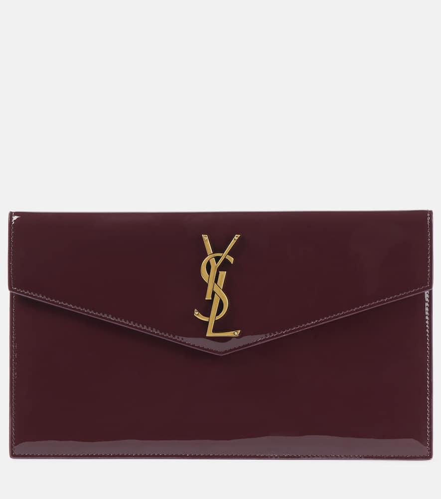 saint laurent uptown patent leather clutch