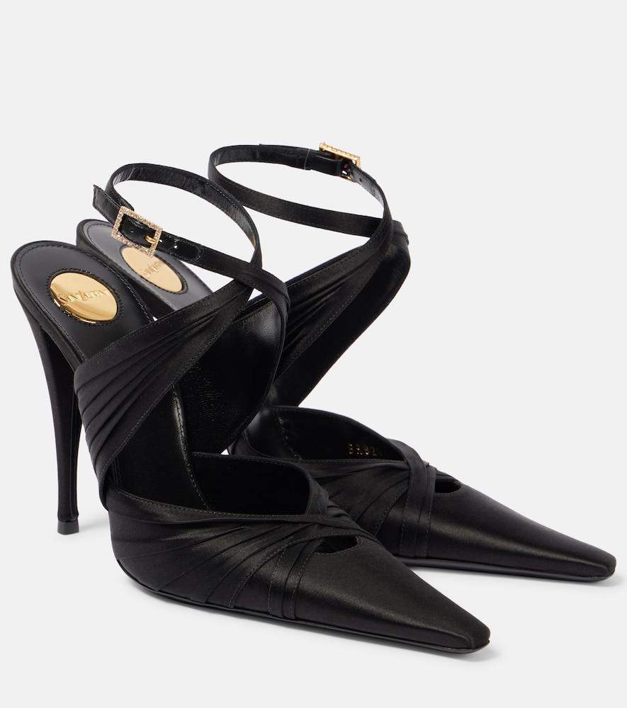 saint laurent véronique 110 satin pumps