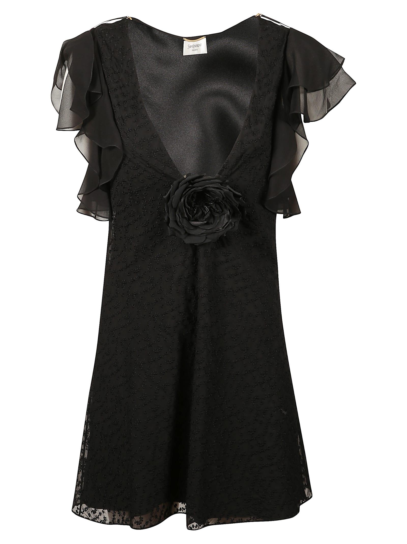 saint laurent v-neck dress