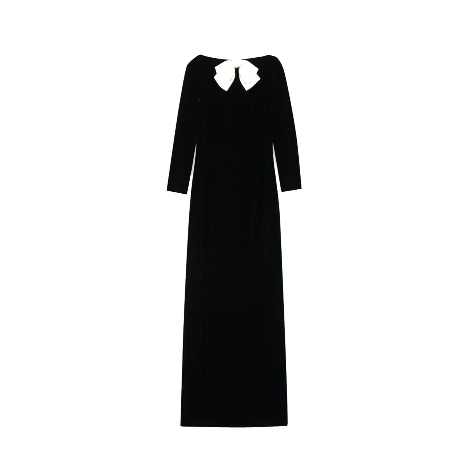 saint laurent velvet long dress