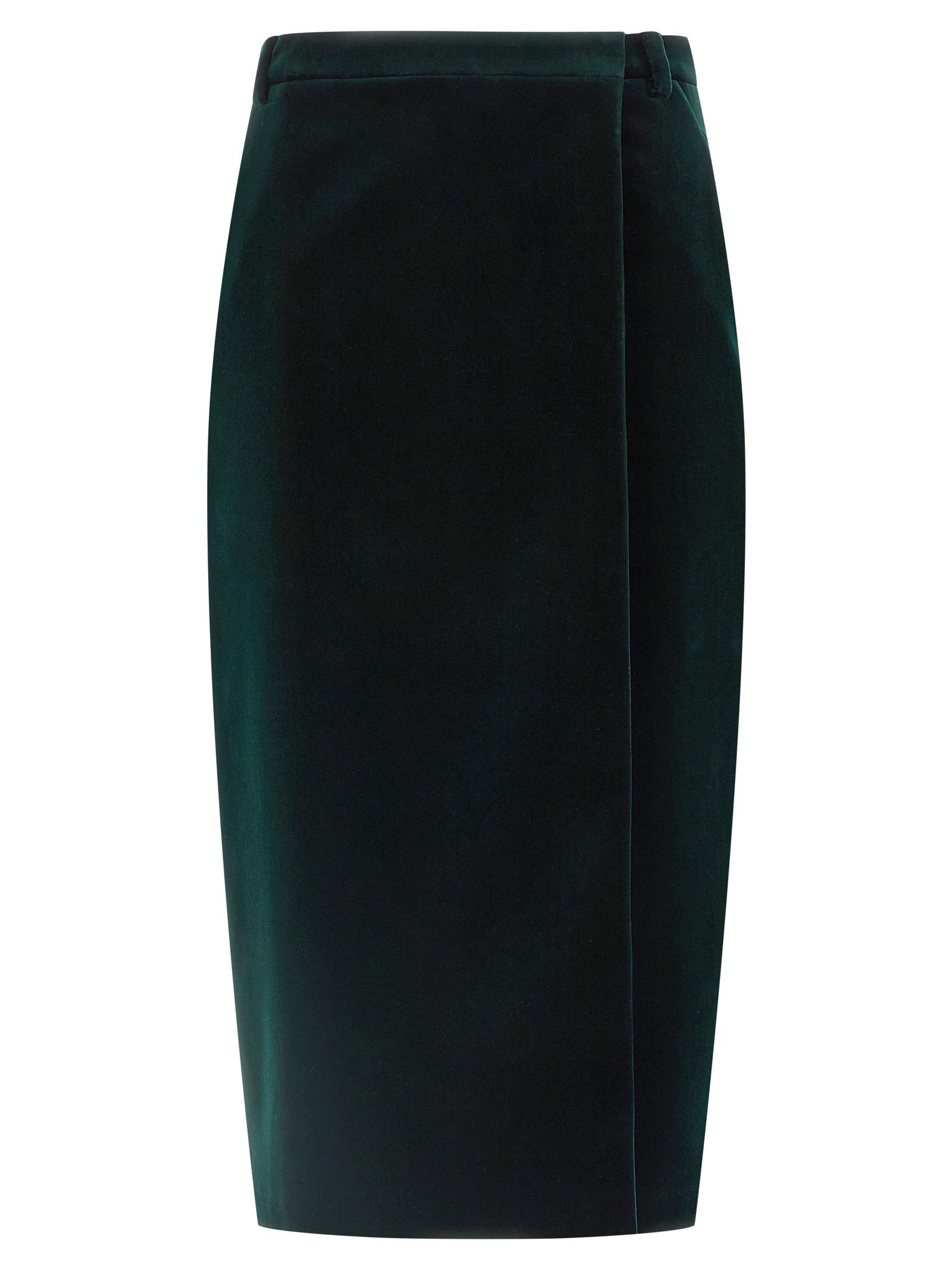 saint laurent velvet skirt green cotton - women