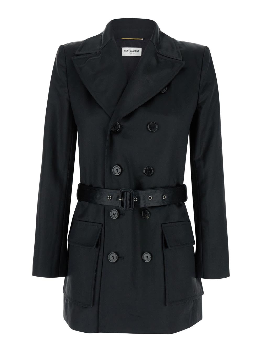 saint laurent veste satin cinze look2