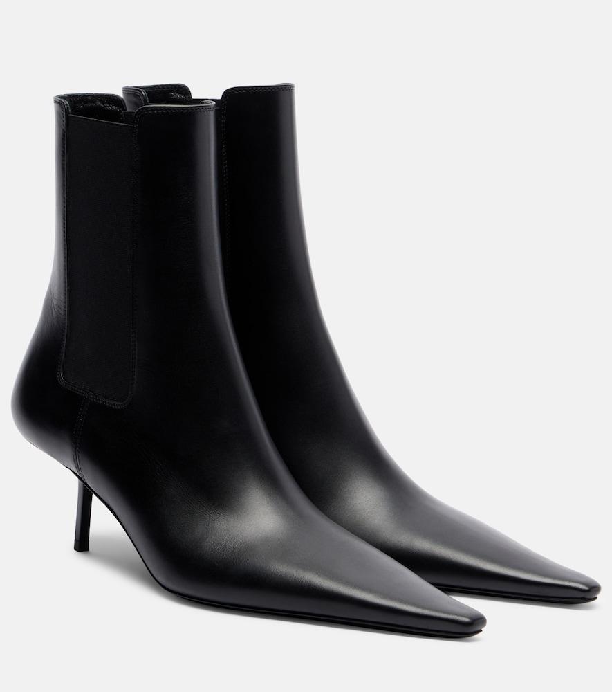 saint laurent victoire 55 leather ankle boots