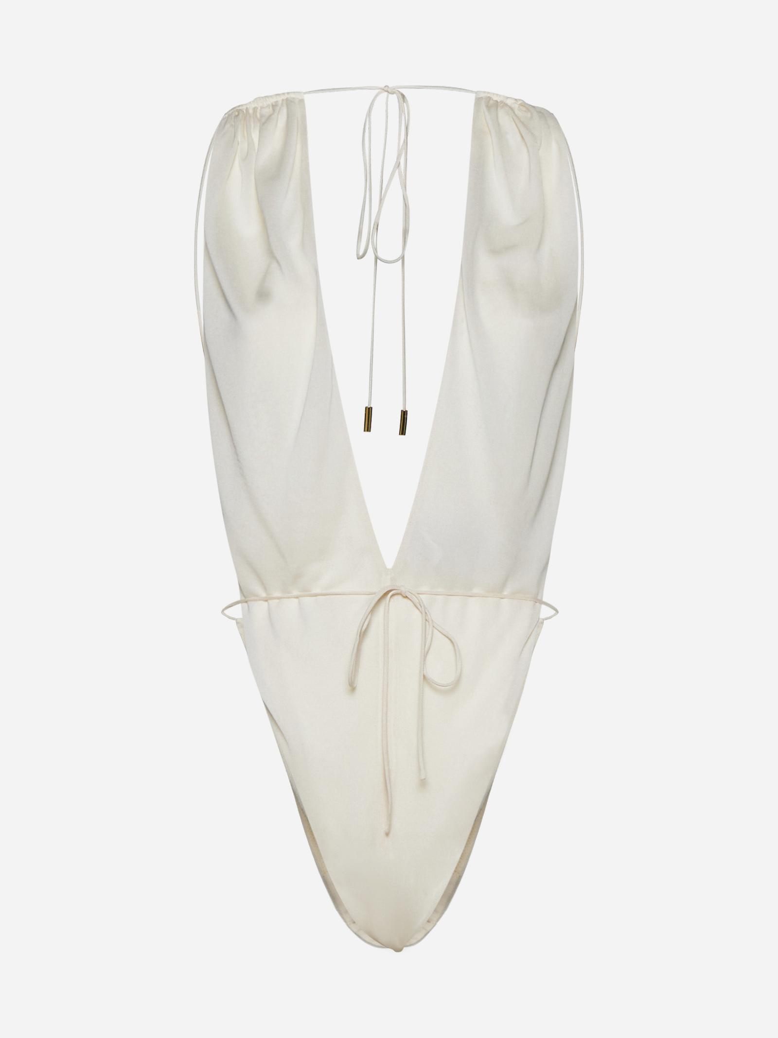 saint laurent viscose halter-neck bodysuit