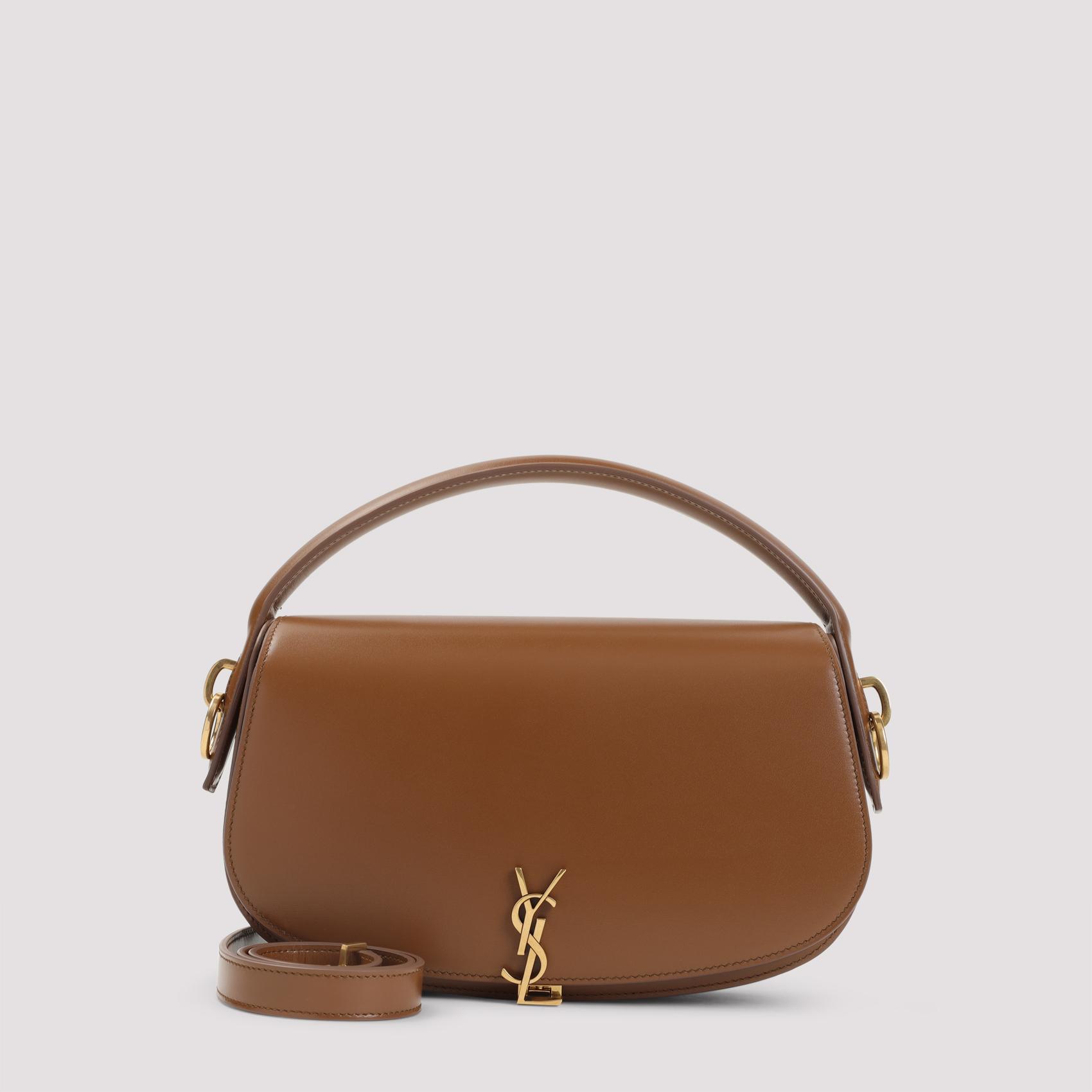 saint laurent voltaire shoulder bag nude & neutrals leather - women