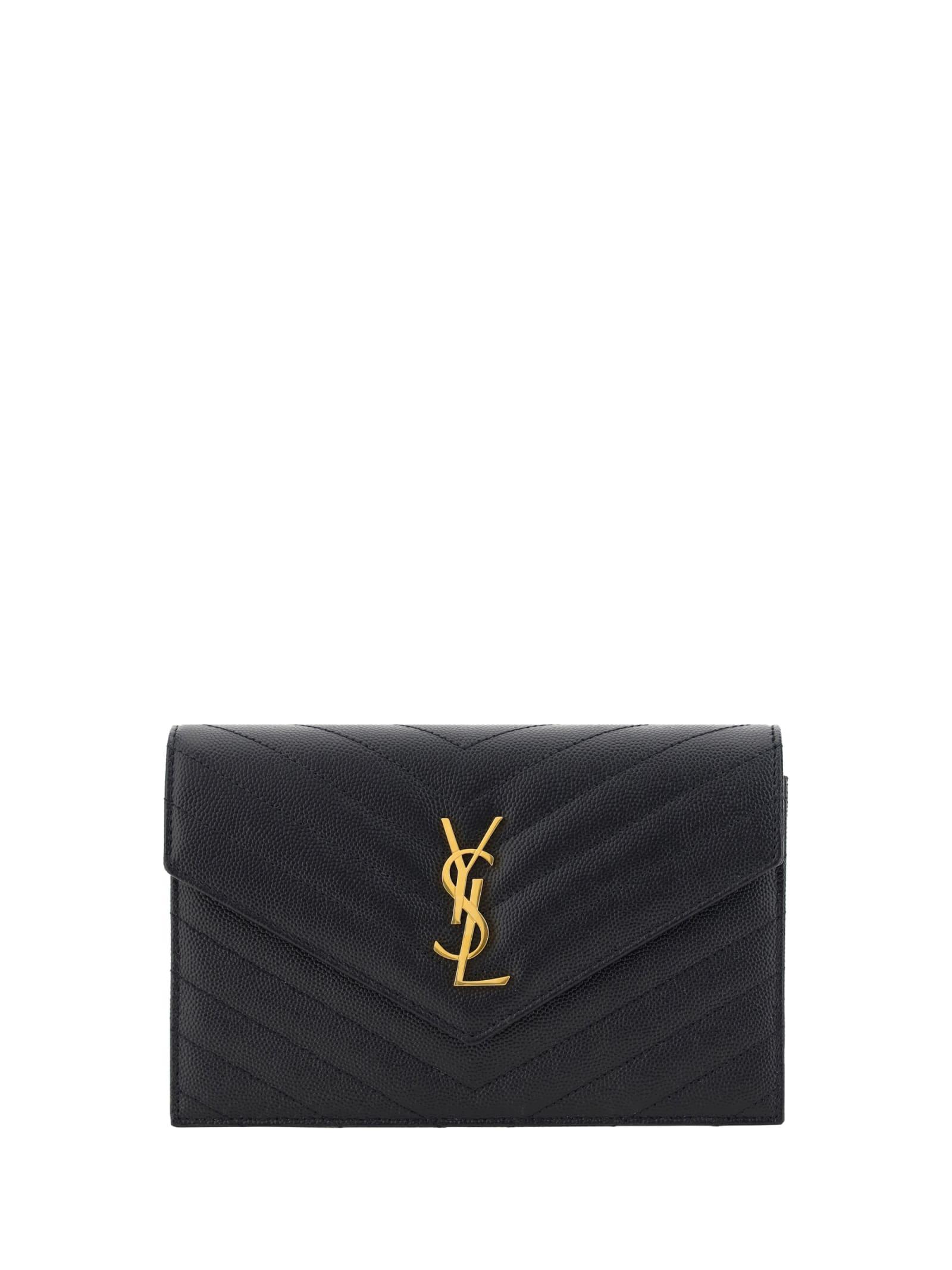 saint laurent wallet with chain