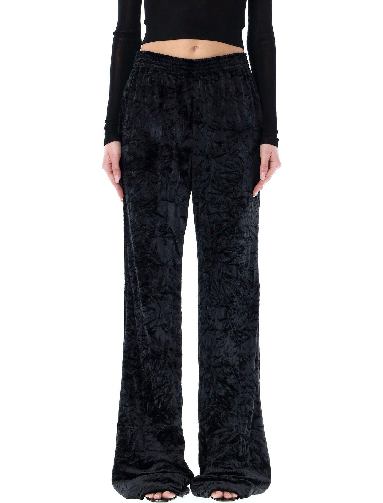 saint laurent wide leg velvet trousers