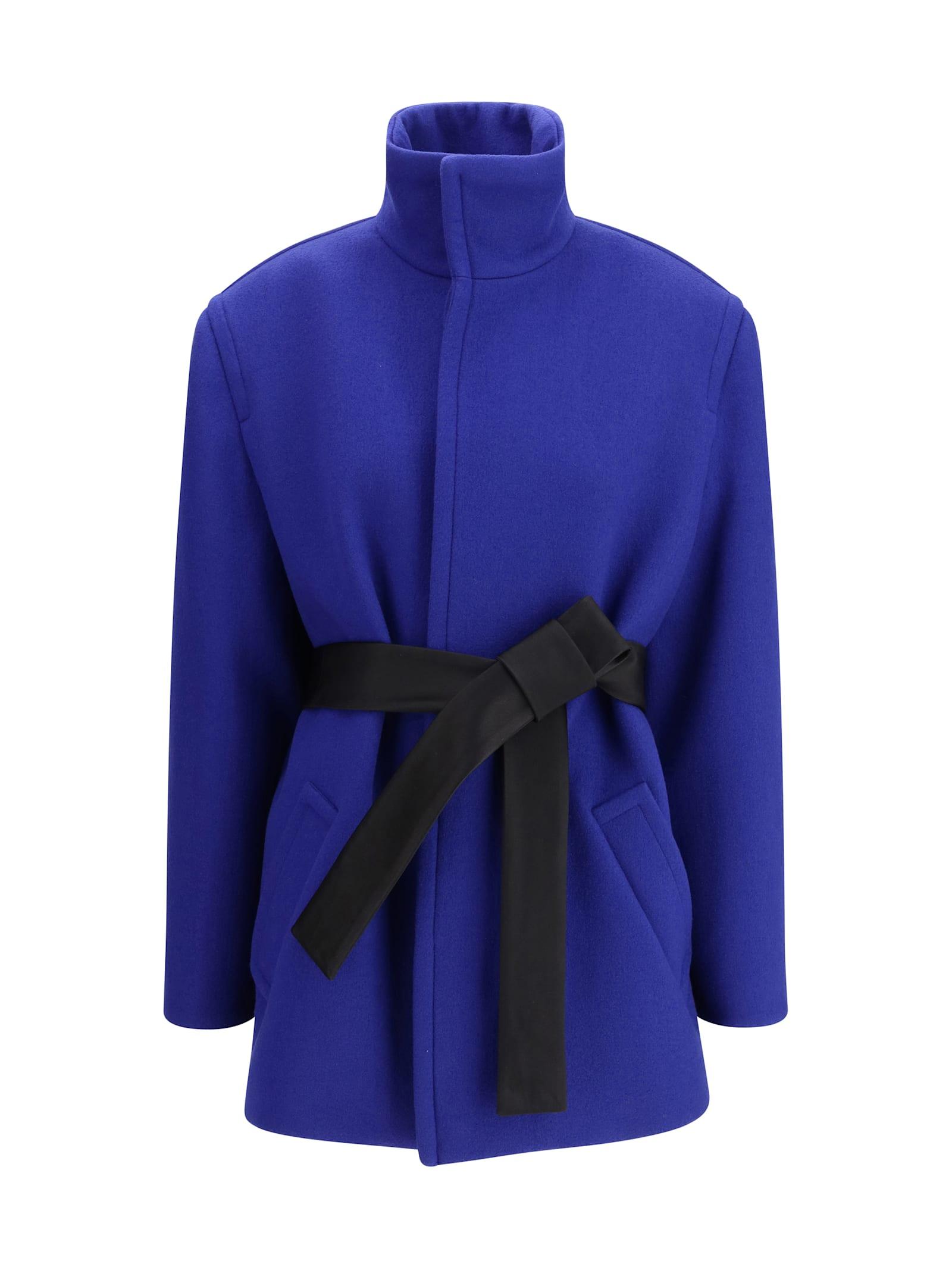 saint laurent wool boxy belted coat