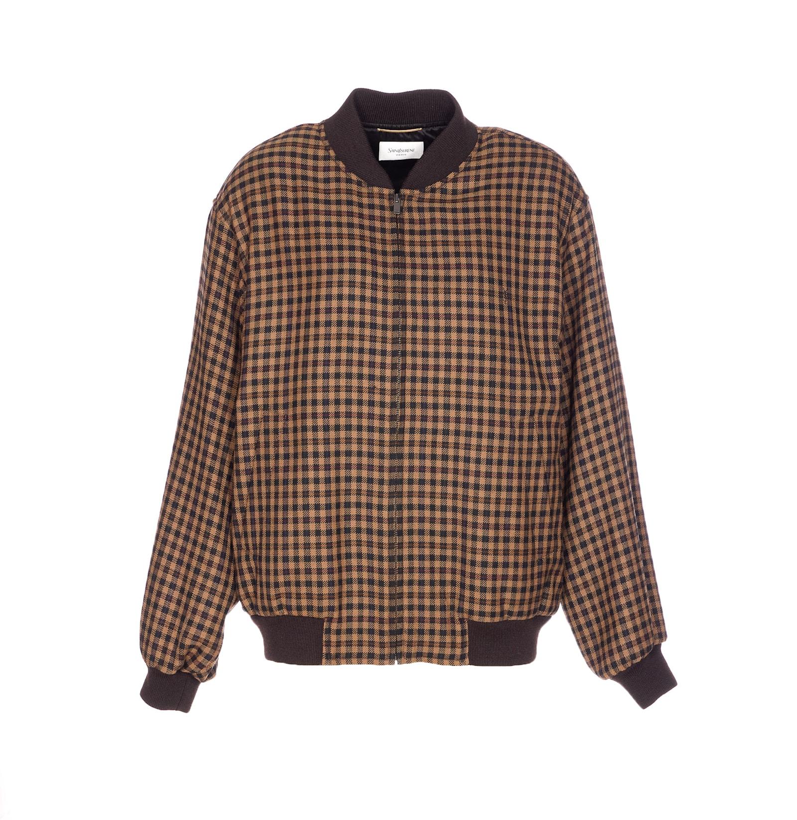 saint laurent wool cassandre bomber jacket