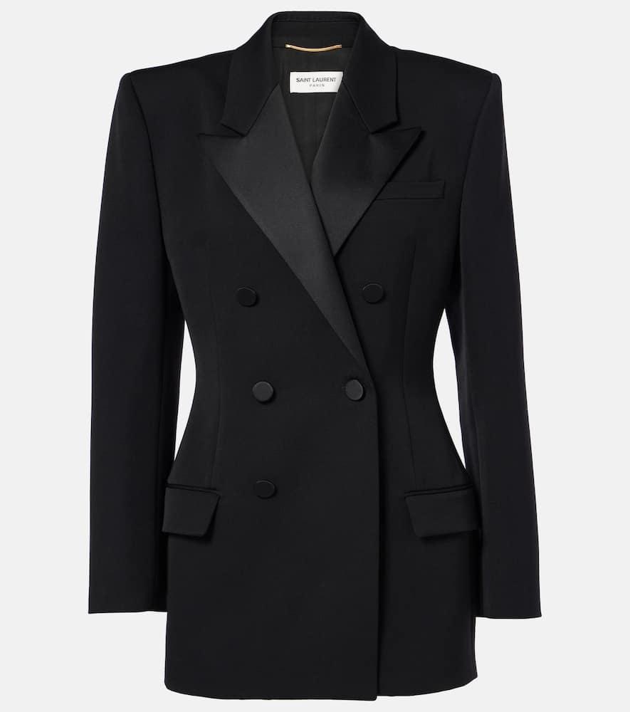 saint laurent wool grain de poudre tuxedo jacket
