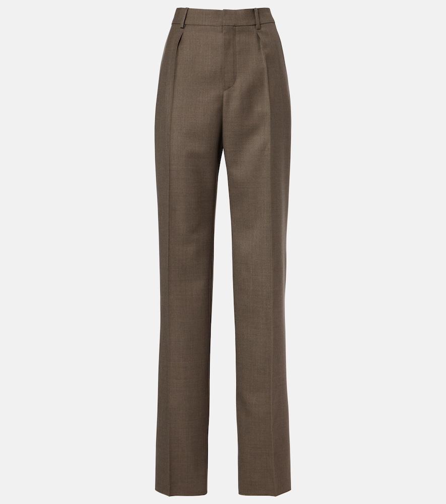 saint laurent wool straight pants