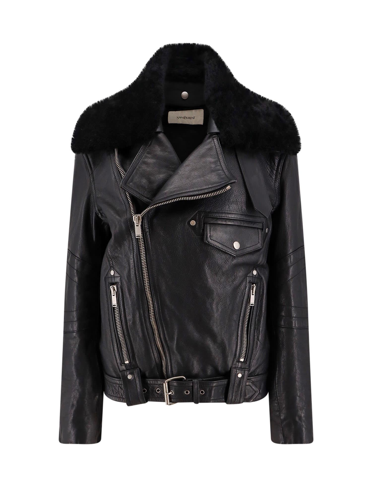 saint laurent wrap zip classic biker jacket