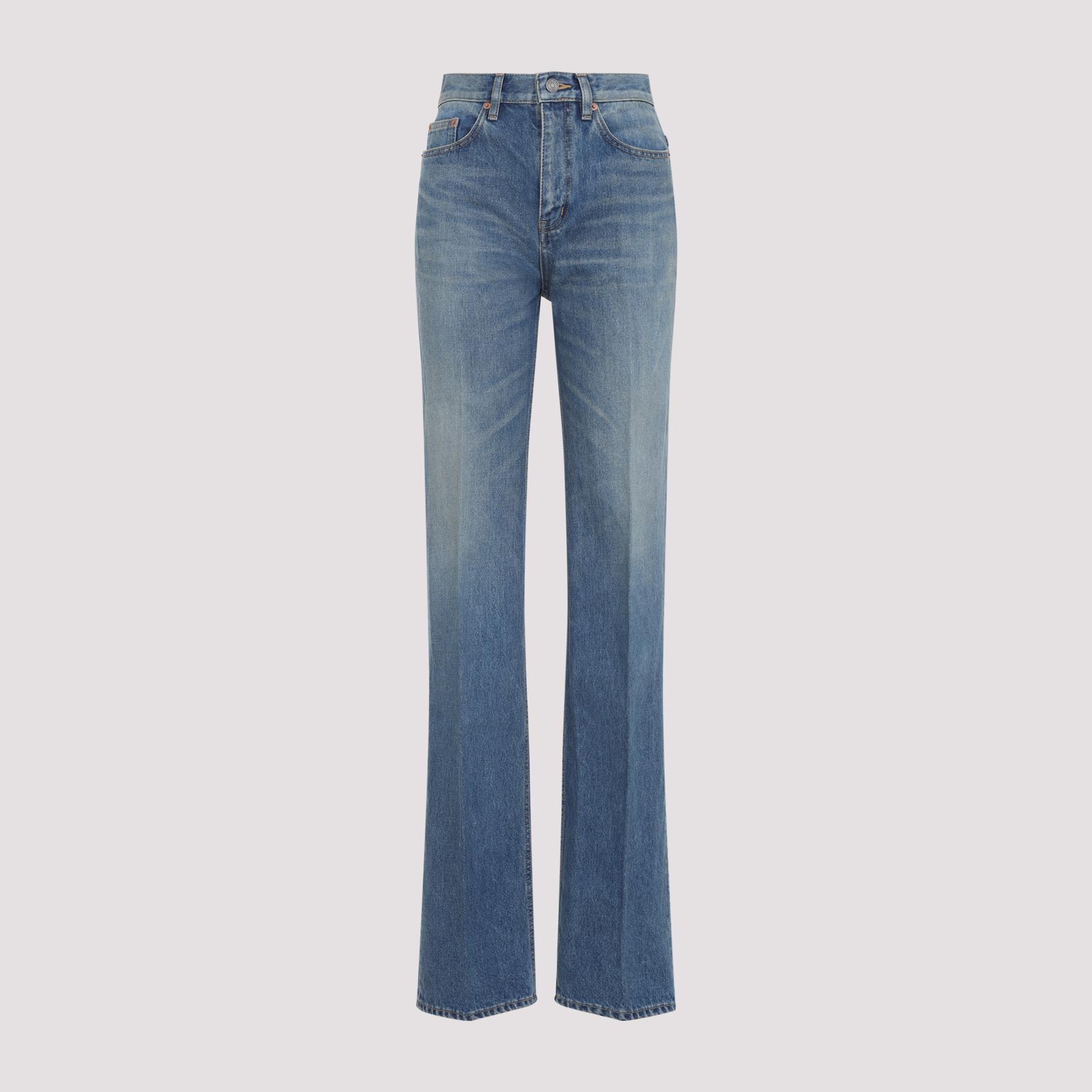 saint laurent yves jeans blue cotton - women