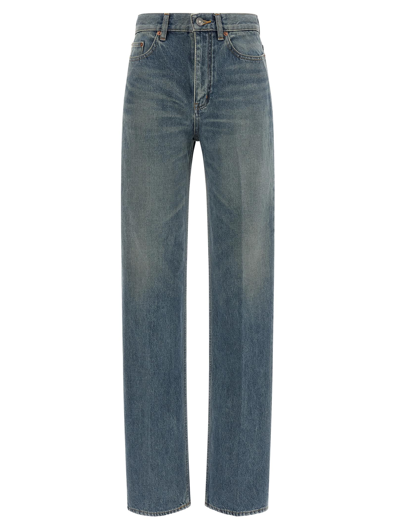 saint laurent yves jeans blue cotton - women