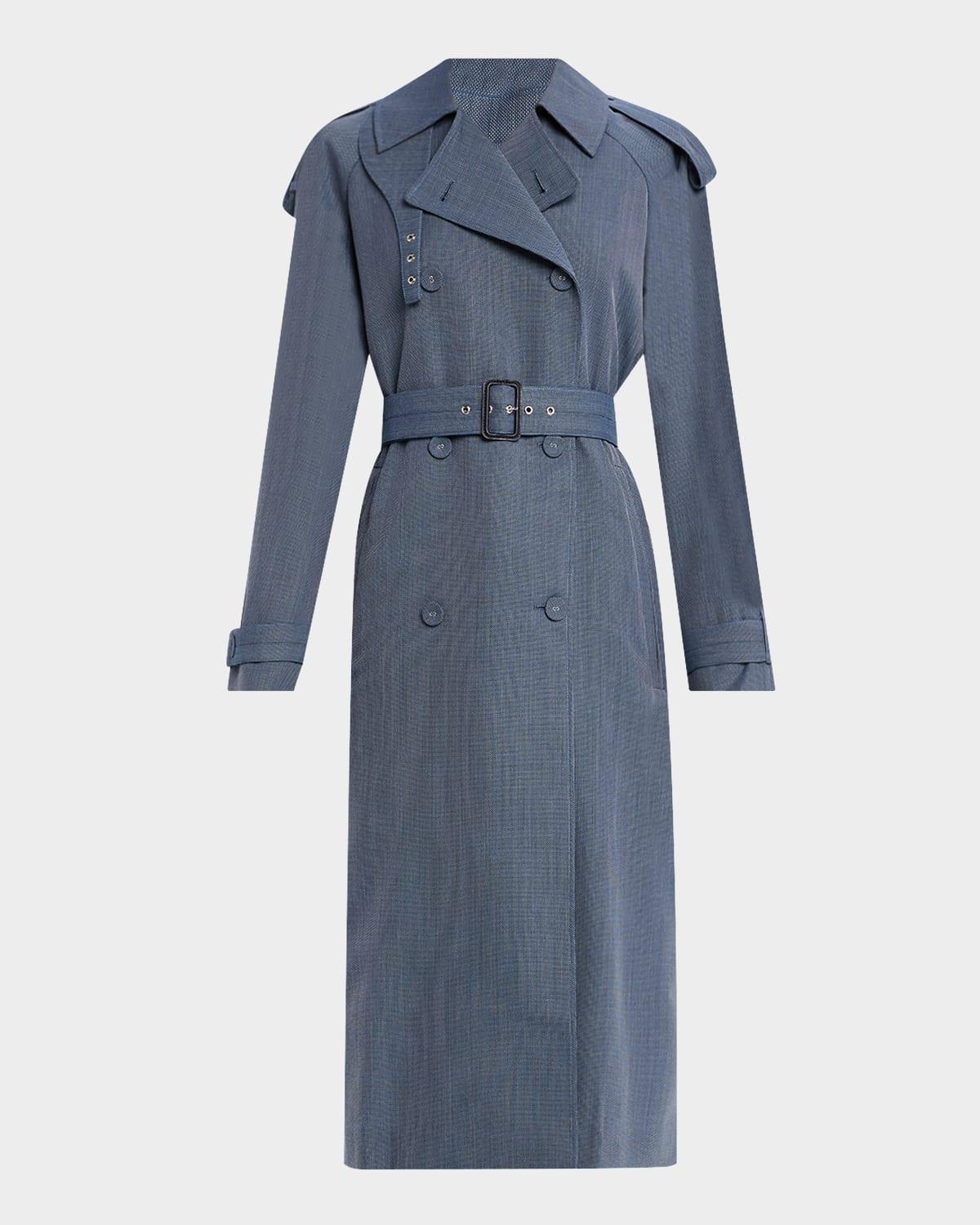 sakia wool melange trench coat