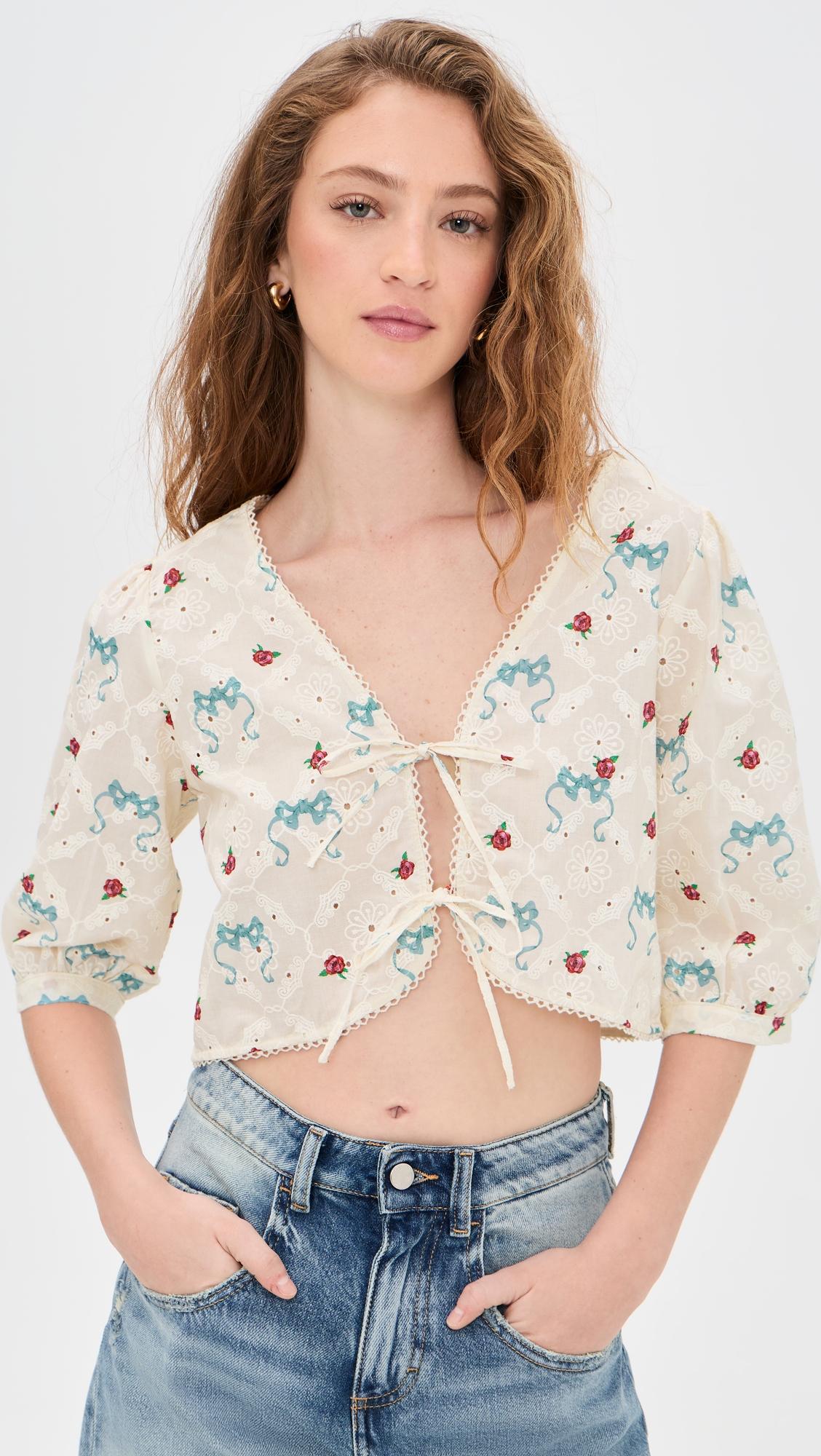 salem cherish eyelet crop top