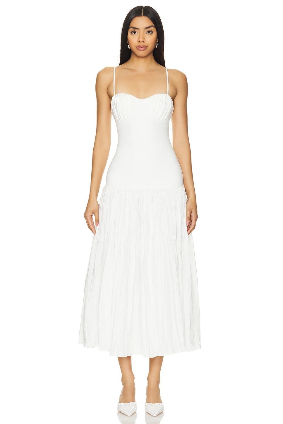 salem drop waist broomstick midi dress