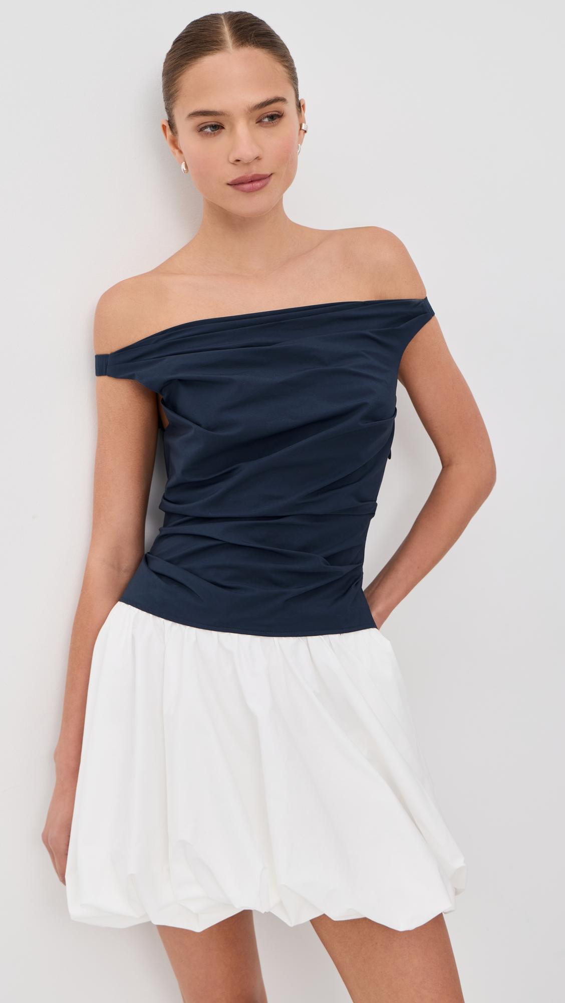 salina cotton bubble mini dress