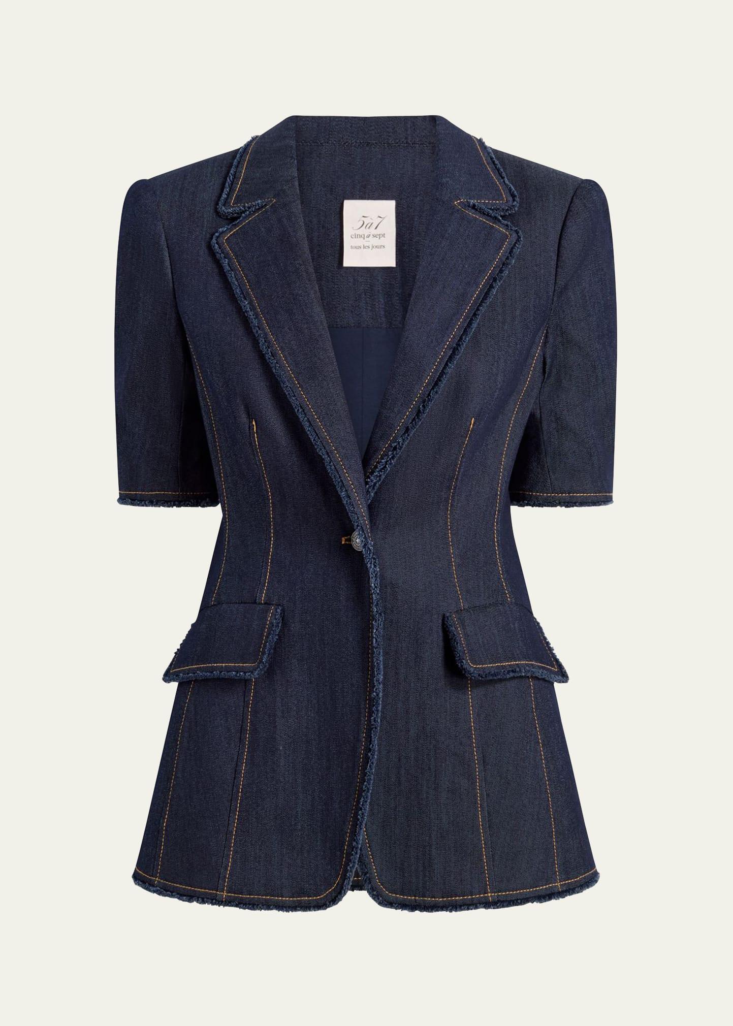 sallie fitted short-sleeve denim jacket