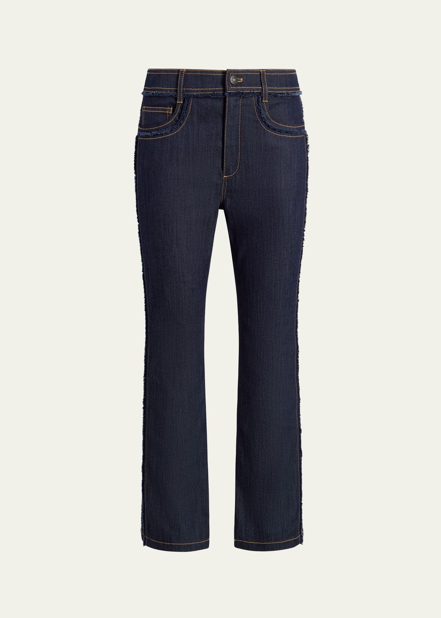 sallie piped cropped bootcut denim pants