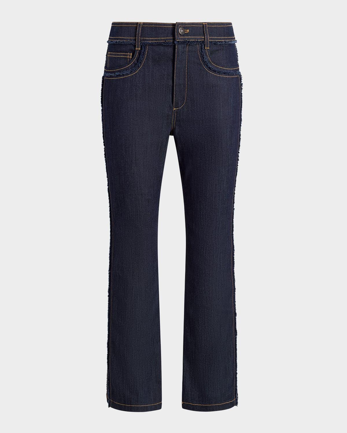 sallie piped cropped bootcut denim pants