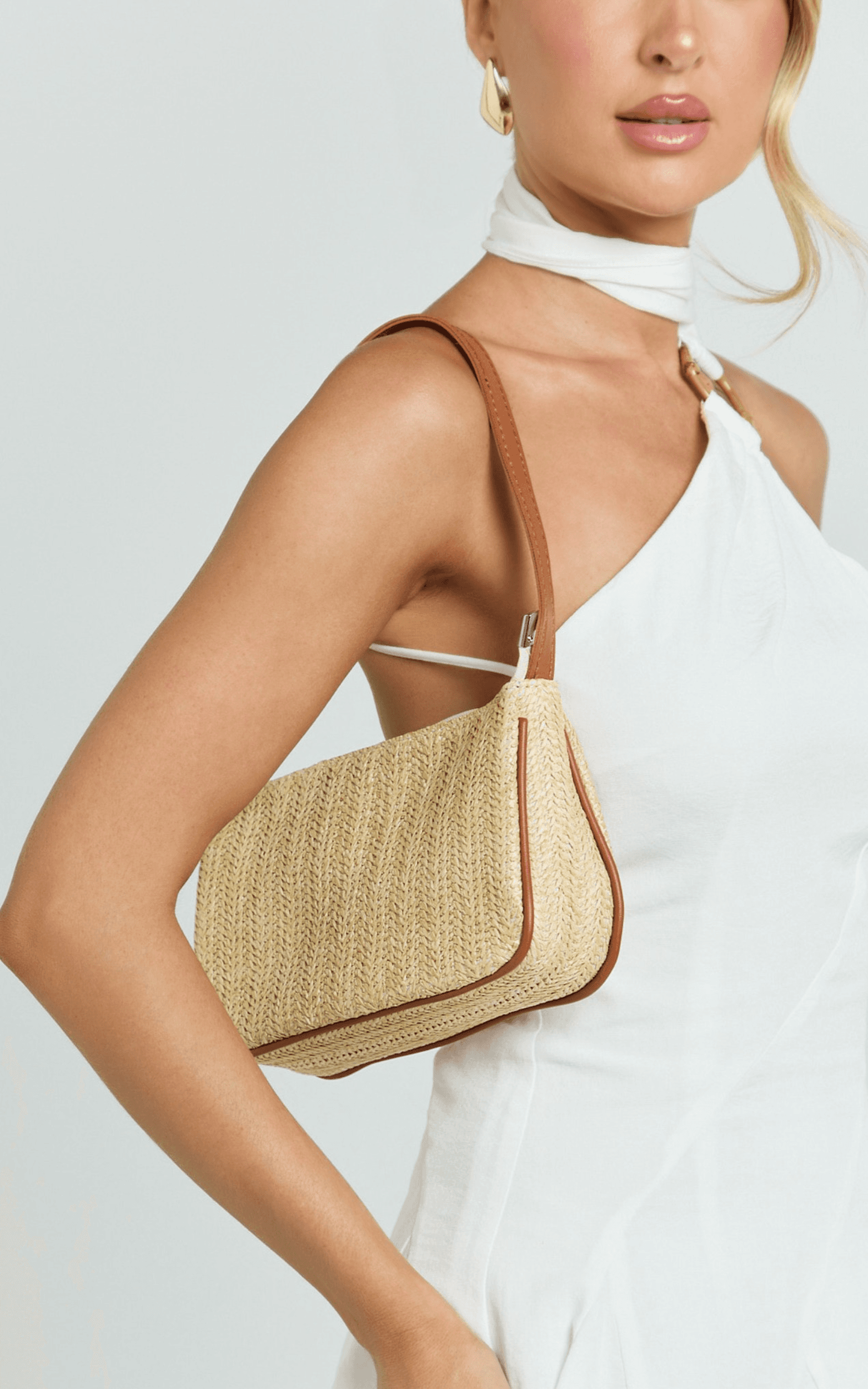 sally bag - straw shoulder bag in natural