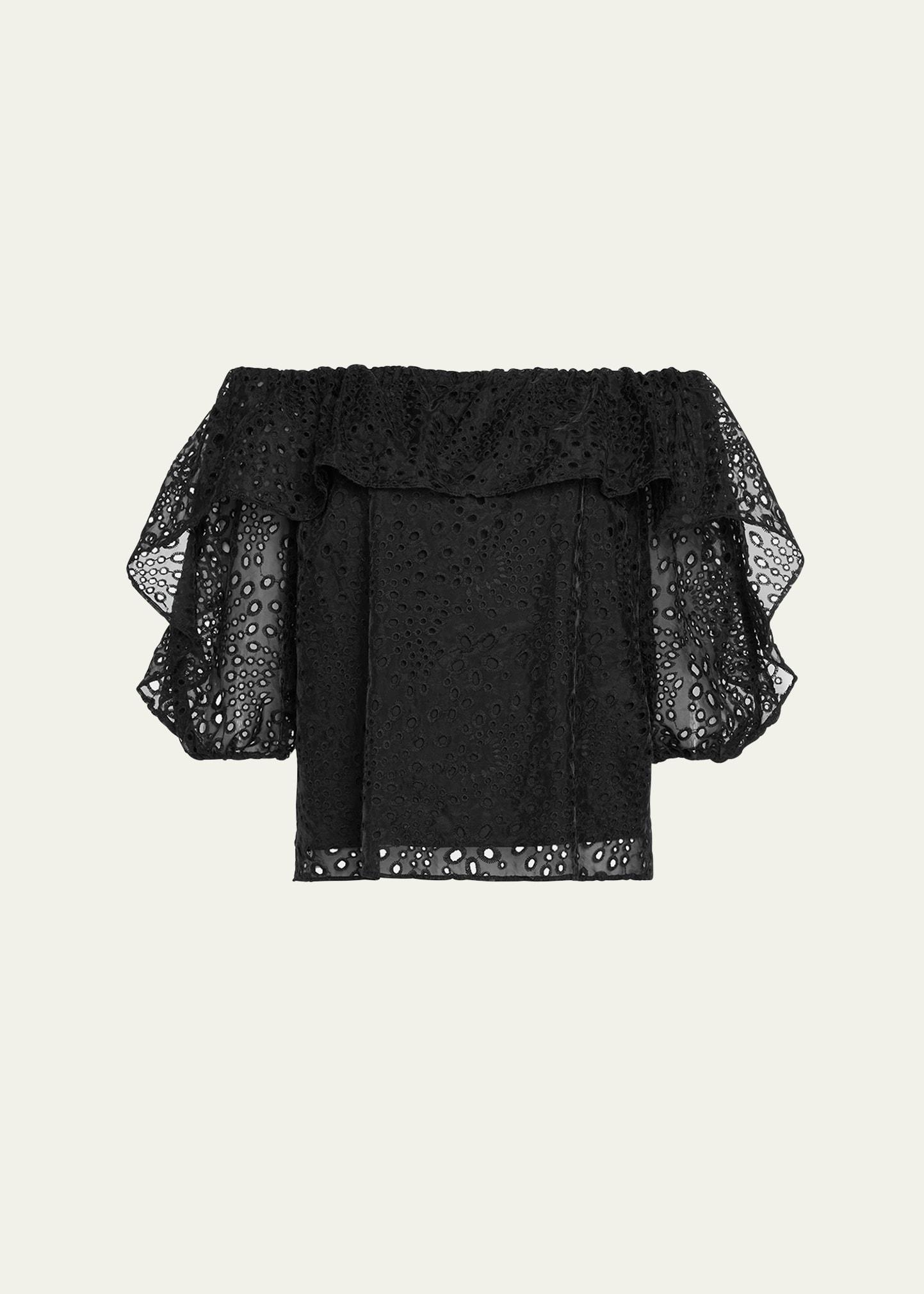 salma embroidered off-shoulder blouse