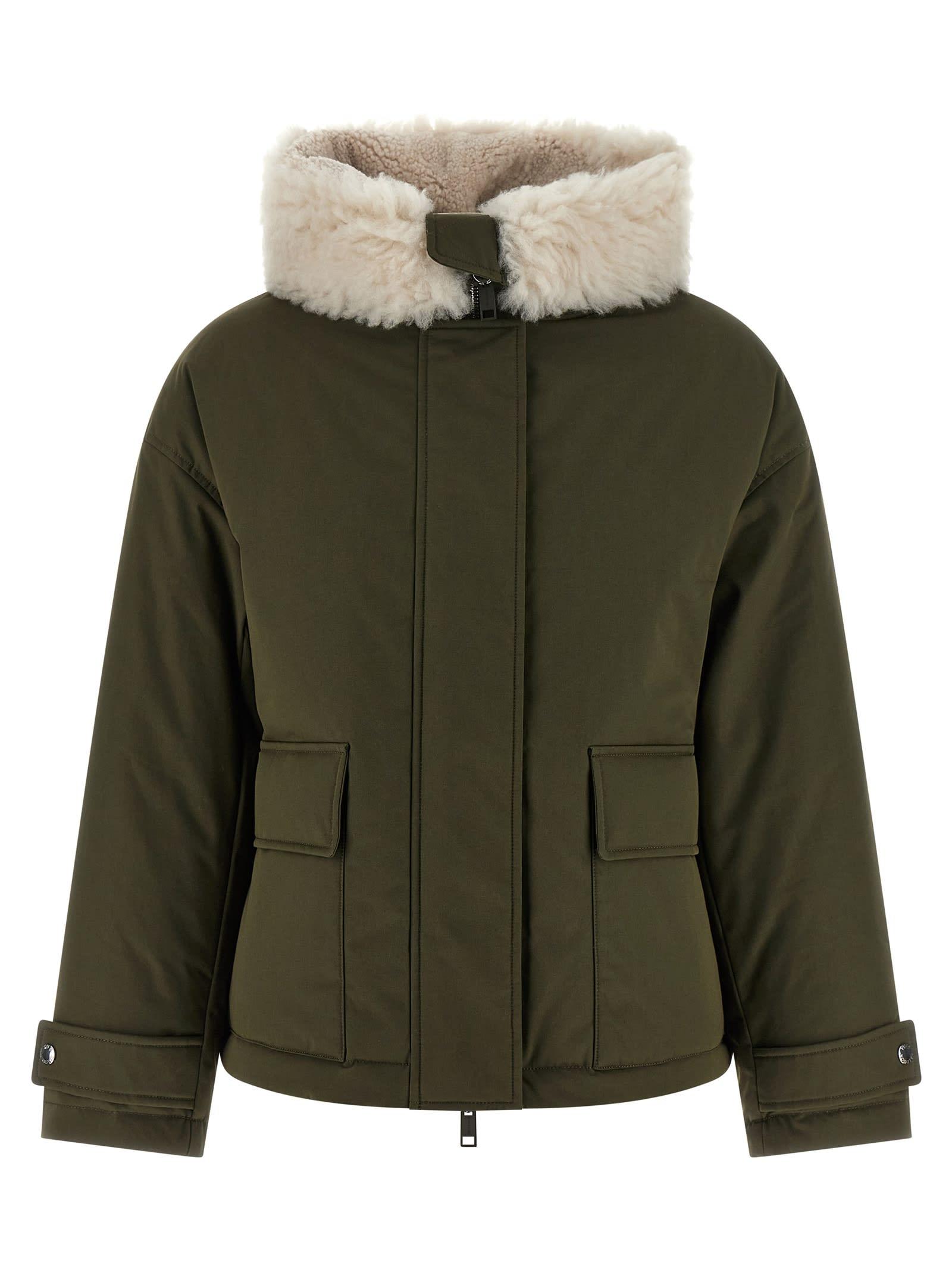 salomon merino shearling hooded parka