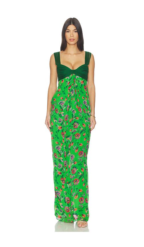 saloni chani long dress in green.