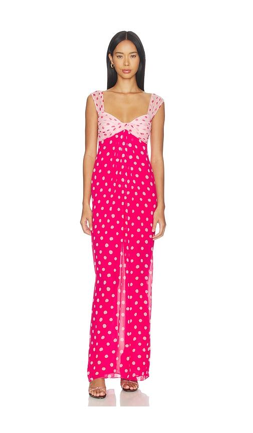 saloni chani long dress in pink.