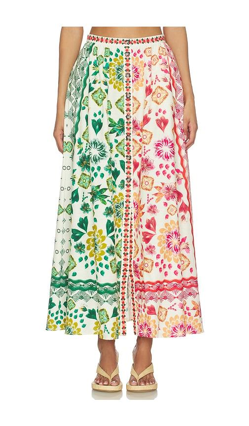 saloni judi-b skirt in green, pink.