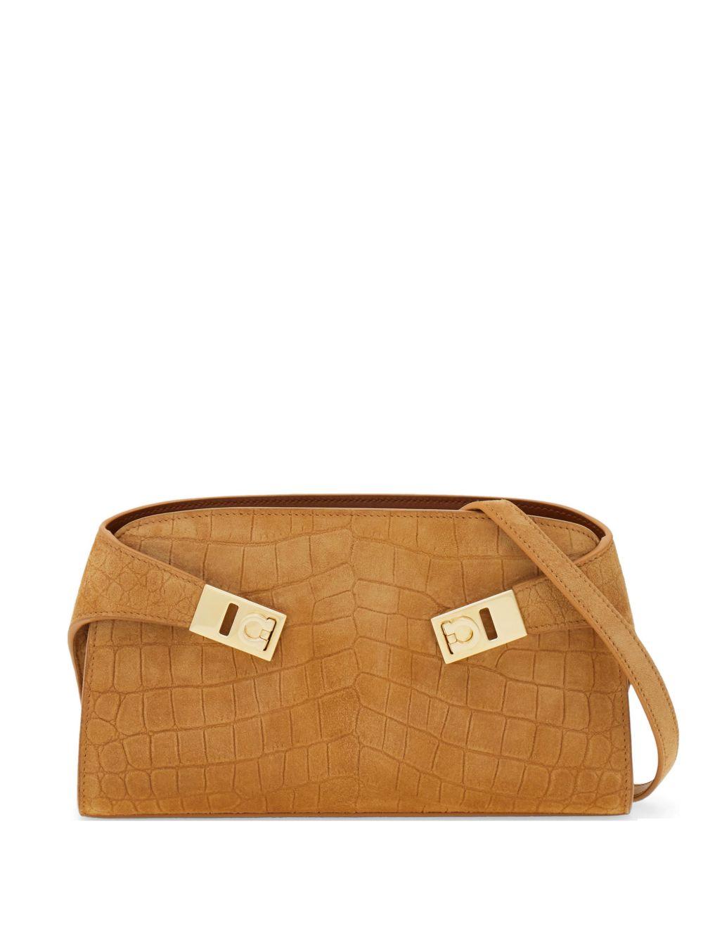 salvatore ferragamo bags tan suede - women