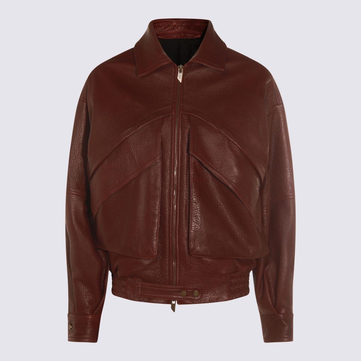 salvatore santoro bordeaux leather jacket
