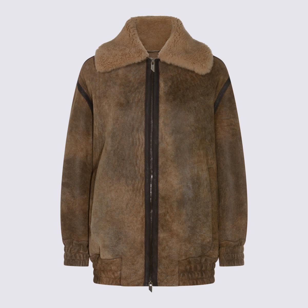 salvatore santoro brown leather jacket
