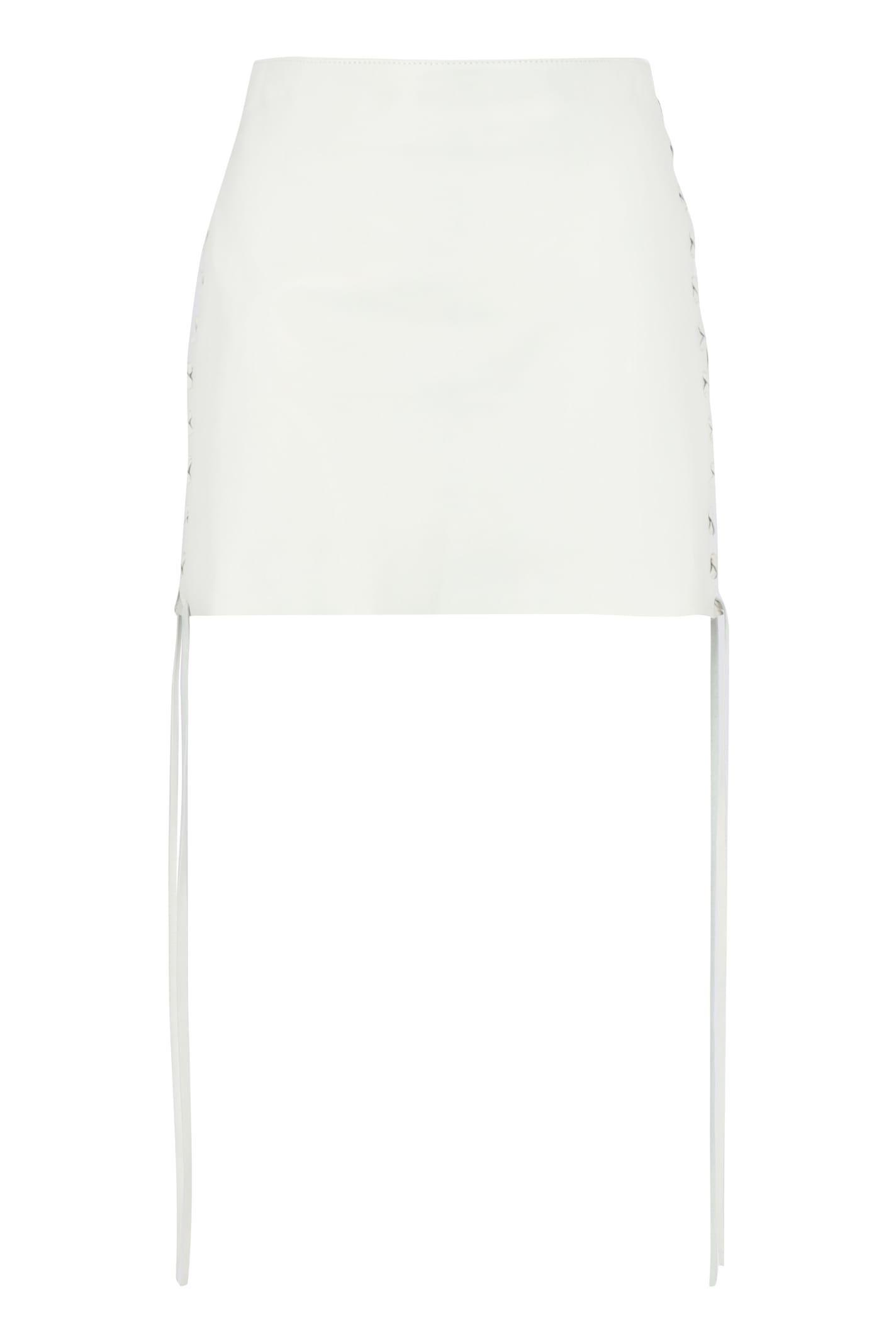 salvatore santoro leather mini skirt