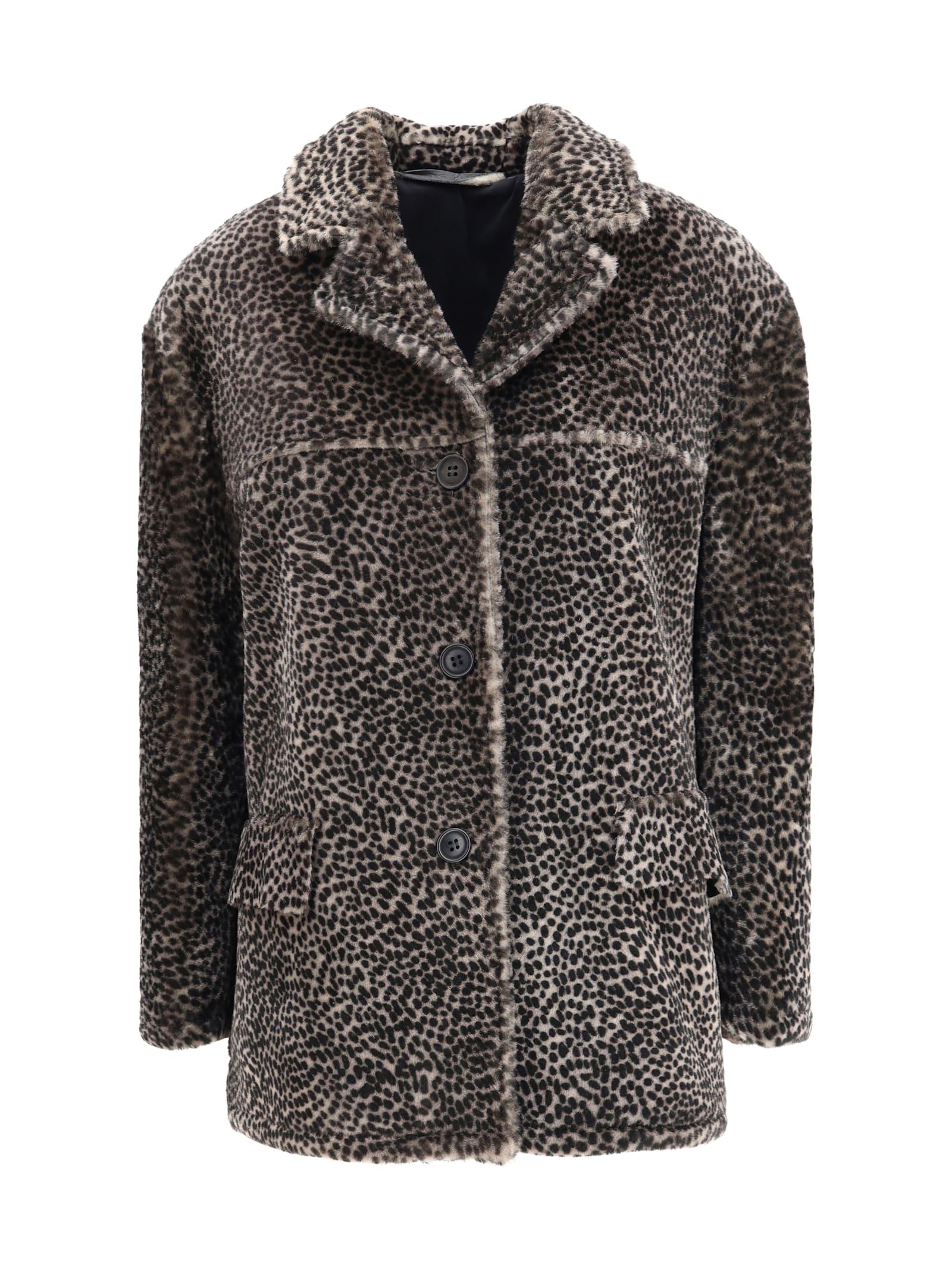 salvatore santoro spotted patterned fur jacket